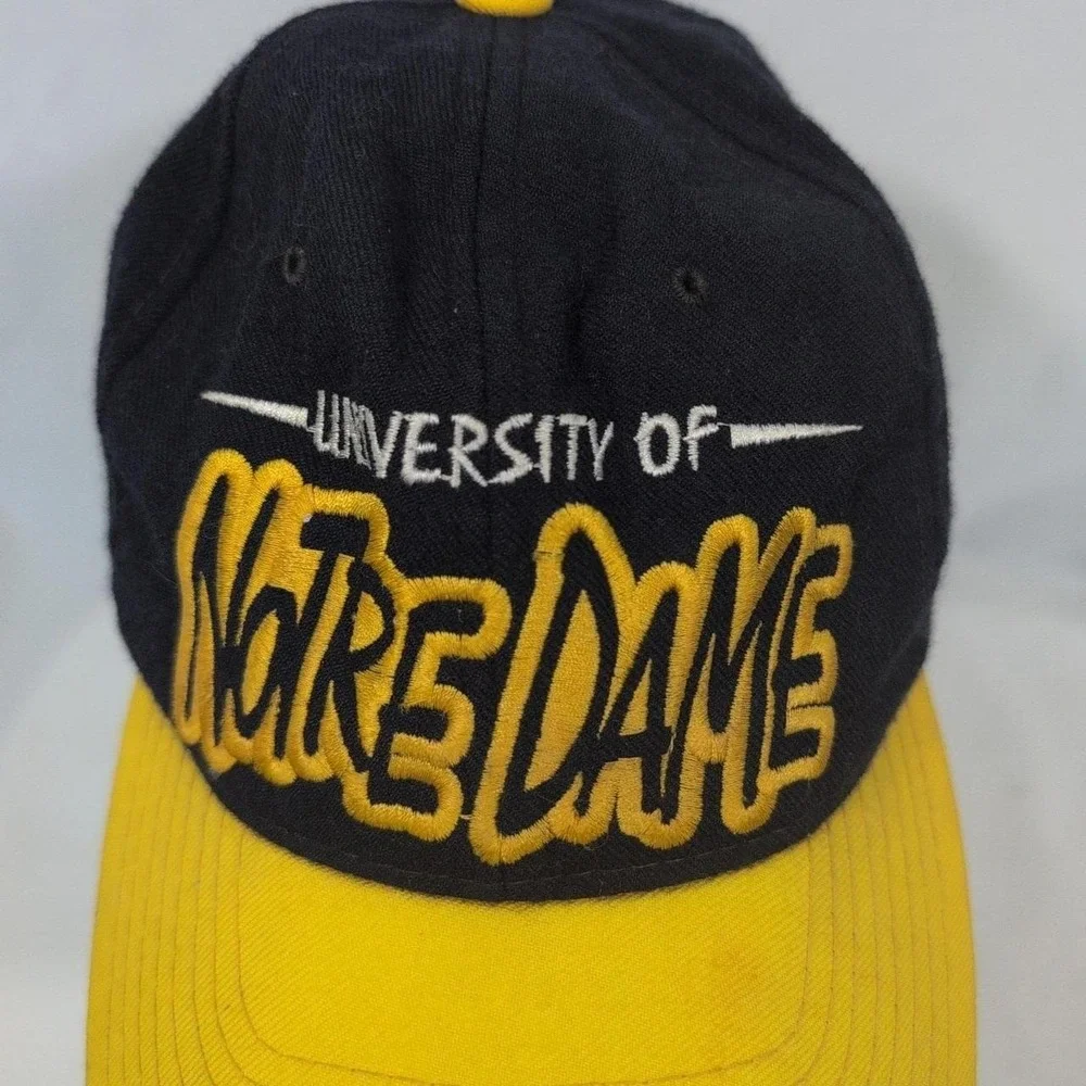 Vintage Notre Dame Fighting Irish Wool Starter Hat Spell out Baseball Cap